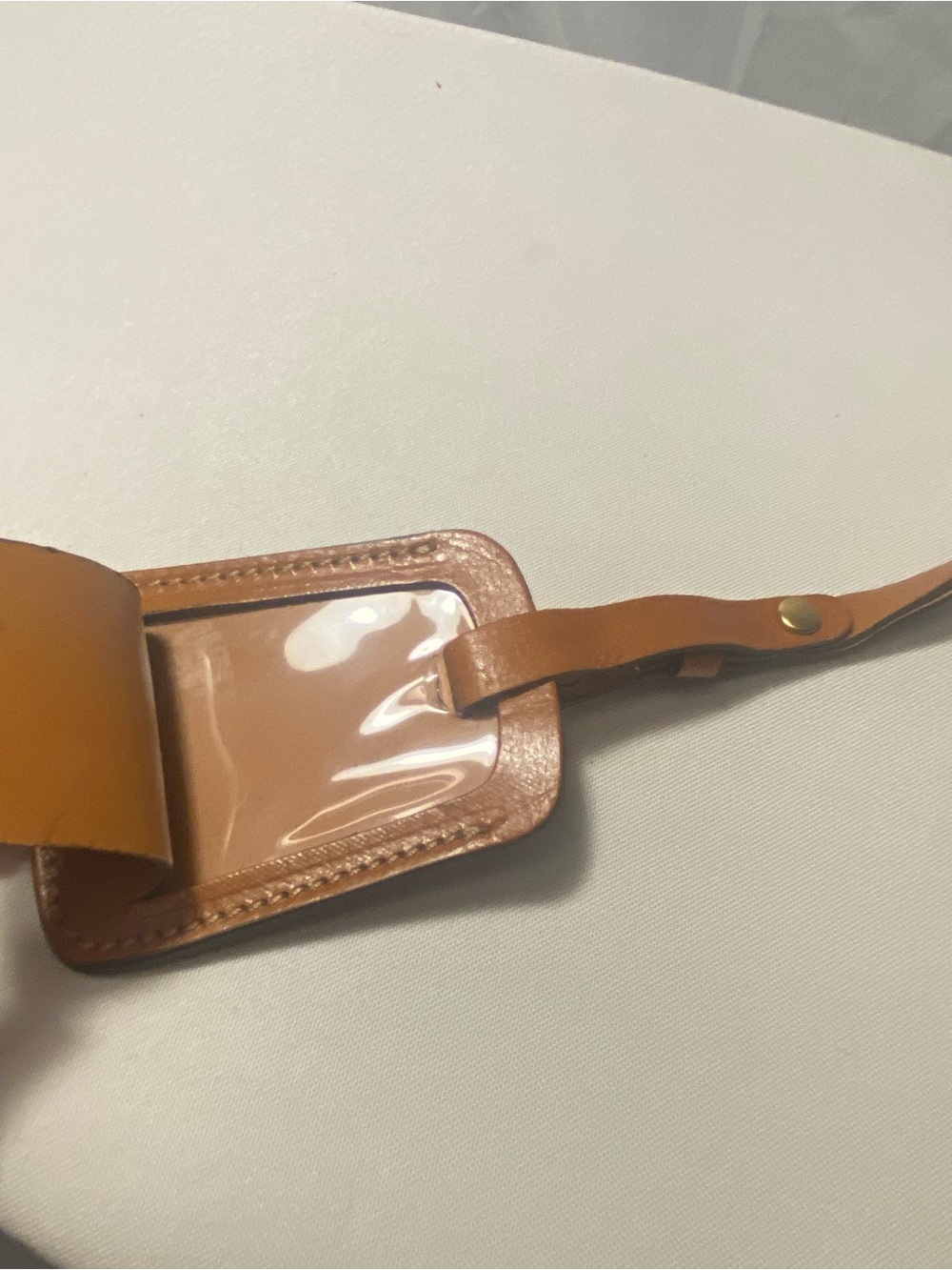 Brics Leather Luggage Brown Tag ID Address Made In Italy Snap Closure Travel - Picture 7 of 8